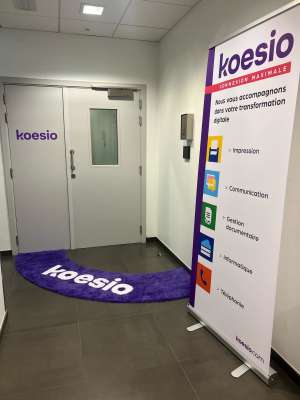Koesio à Charleroi : deux tapis sur mesure pour leurs nouveaux bureaux